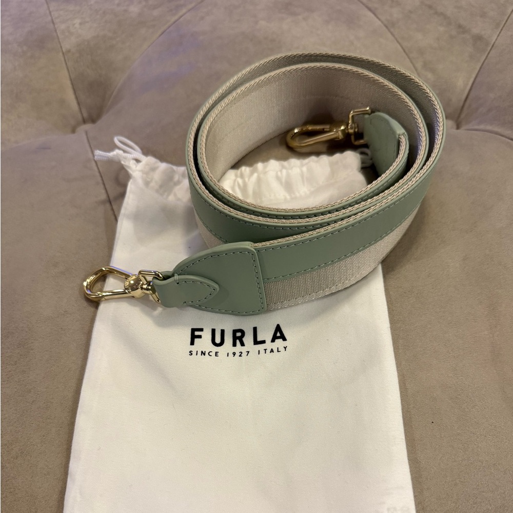 Furla Leather and Canvas Guitar Strap NWOT